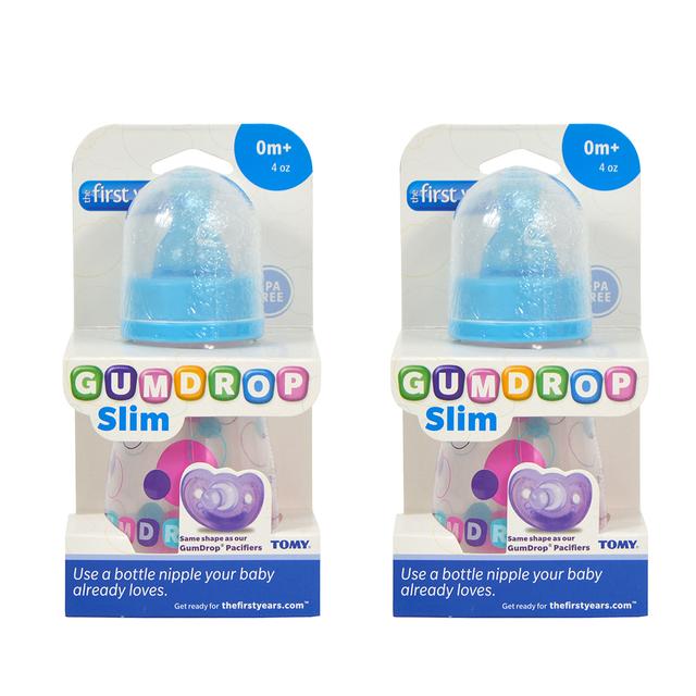 The First Years - Gumdrop Slim Neck 4oz Bottle - Bundle of 2