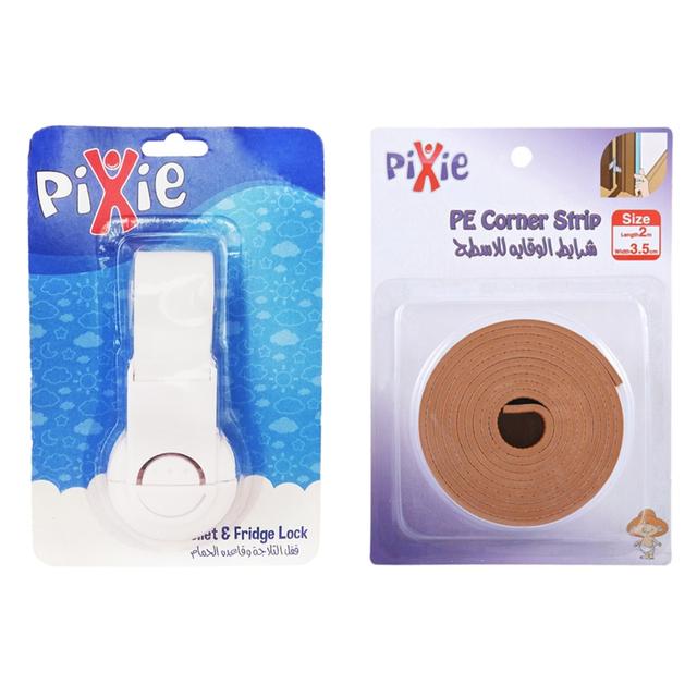 Pixie - Toilet & Fridge Lock + PE Corner Strip - Baby Safety Combo