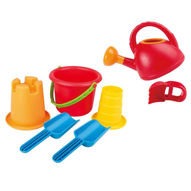 Hape - Kids 5-In-1 Beach Set + Hand Digger + Watering Can (Exclusive)