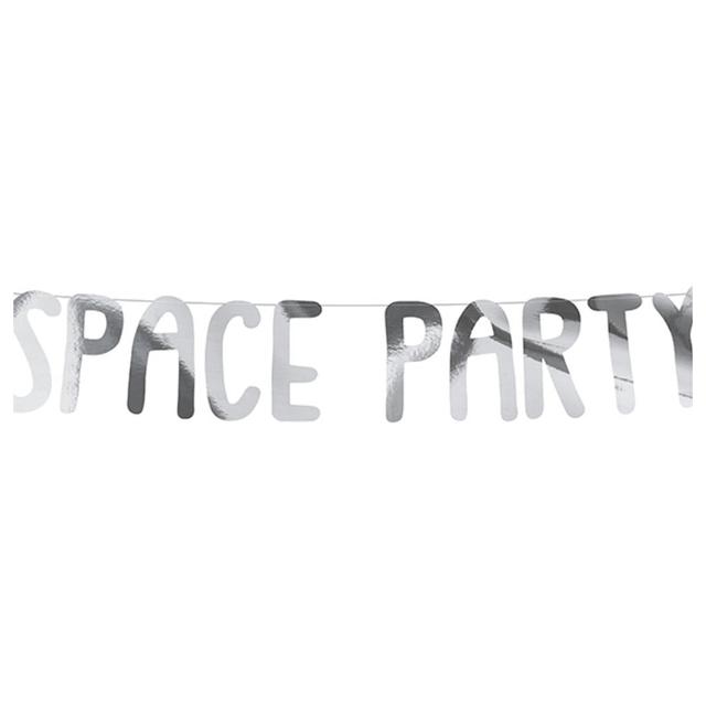 Party Deco - Space Party Banner - Silver