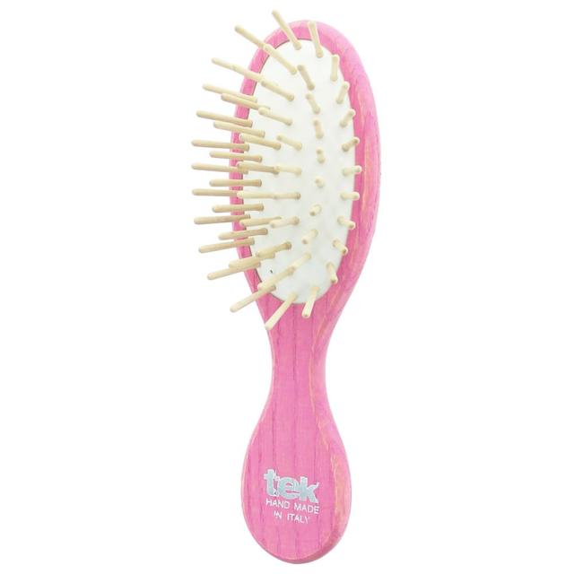 Tek - Little Oval Wooden Purse Brush - Pink