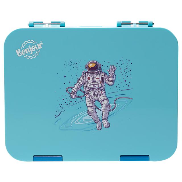 Bonjour - Dual Clip Tiffin Bento Lunch Box - Blue Astronaut