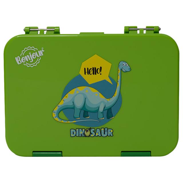 Bonjour - Dual Clip Snax Box - Green Dino