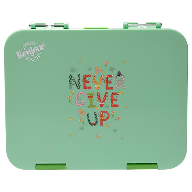 Bonjour - Dual Clip 4/6 Compartment Bento Lunch Box - Green