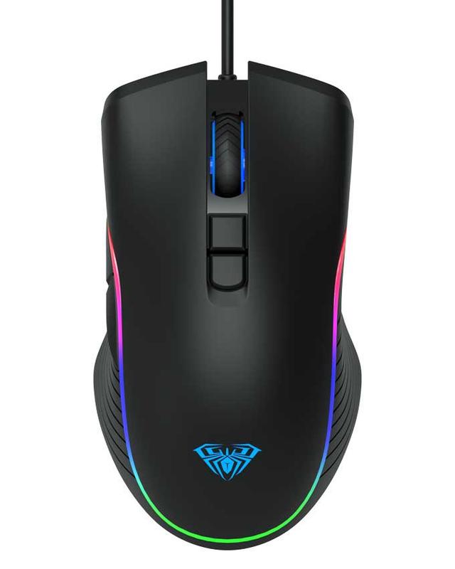 Aula - F806 Wind RGB Gaming Mouse W/ Rainbow Backlight - Black