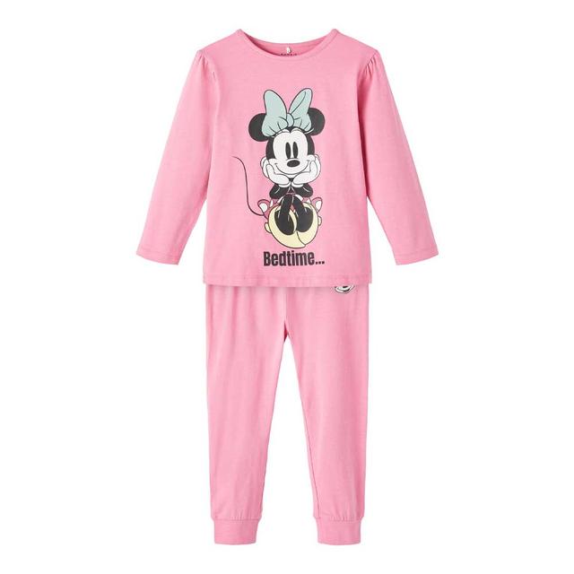 Name It - 2pc-Set - Minnie Print Night Plain Suit - Chateau Rose