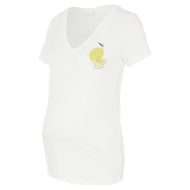 Mamalicious - V-Neck T-Shirt - Snow White