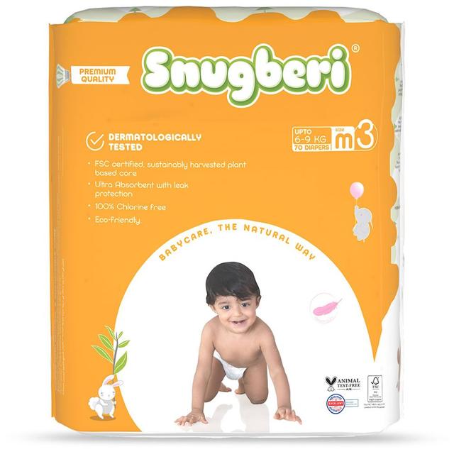 Snugberi - Diaper Size 3 Medium 6-9 kg - Mega Pack 70pcs