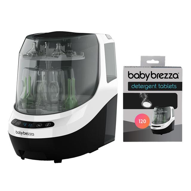 Baby Brezza - Black/White Pro Automatic Bottle Washer, Sterilizer & Dryer + Bottle Washer Pro Detergent Tablets - 120pcs