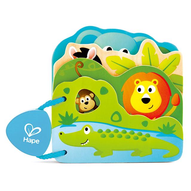 Hape - Baby's Wild Animal Book - Peek-a-boo book