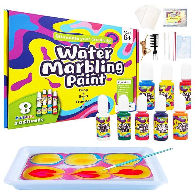 Fitto - Water Marbling Kit With 8 Vibrant Colors