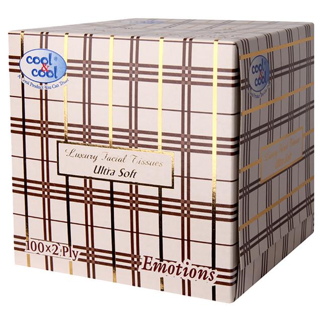 Cool & Cool Embossed Facial Tissues Boutique Box 100'sx2Ply