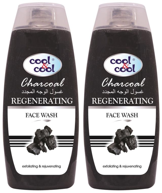 Cool & Cool - Regenerating Face Wash 200ml Charcoal Twin Pack