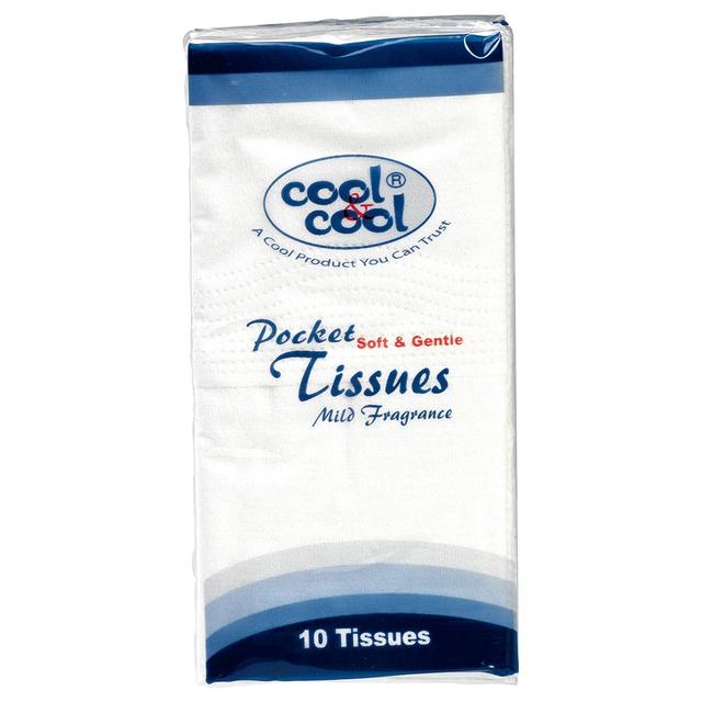 Cool & Cool - Dry Pocket Tissues 10x10's (1x10 Plastic wrap)