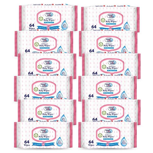 Cool & Cool - Baby Wipes - Pack of 12 - 768 Counts