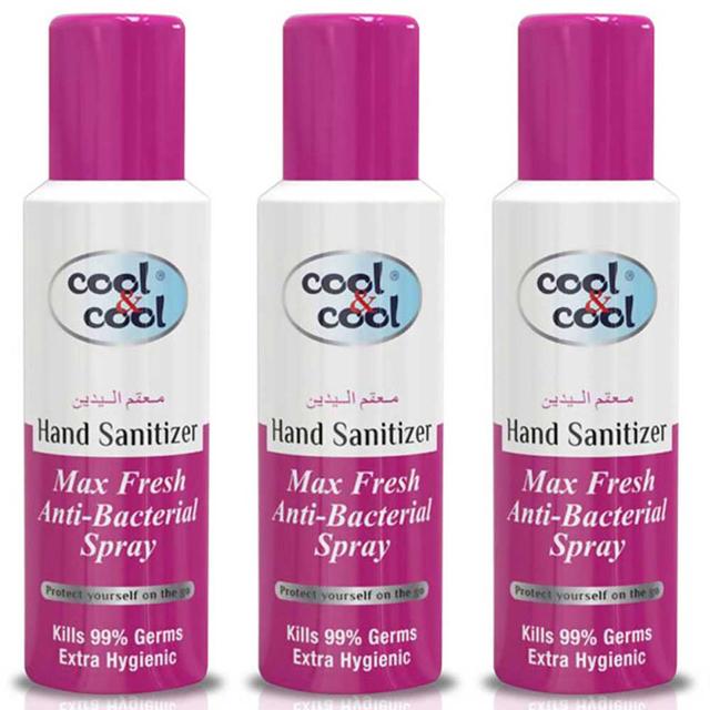 Cool & Cool Hand Sanitizer Max Fresh Spray 200ml Pack of 3