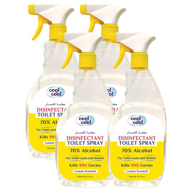 Cool & Cool - Disinfectant Toilet Spray 750ml Pack of 4 