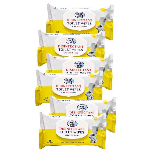 Cool & Cool - Disinfectant Toilet Wipes 48's Pack of 6 