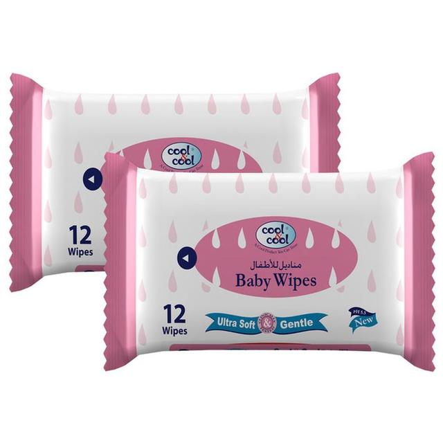 Cool & Cool - Baby Wipes Ultra Soft & Gentle 12's Pack of 2