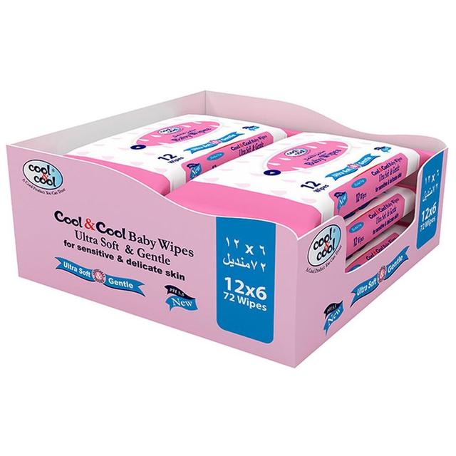 Cool & Cool - Baby Wipes Ultra Soft & Gentle 12's Pack of 6