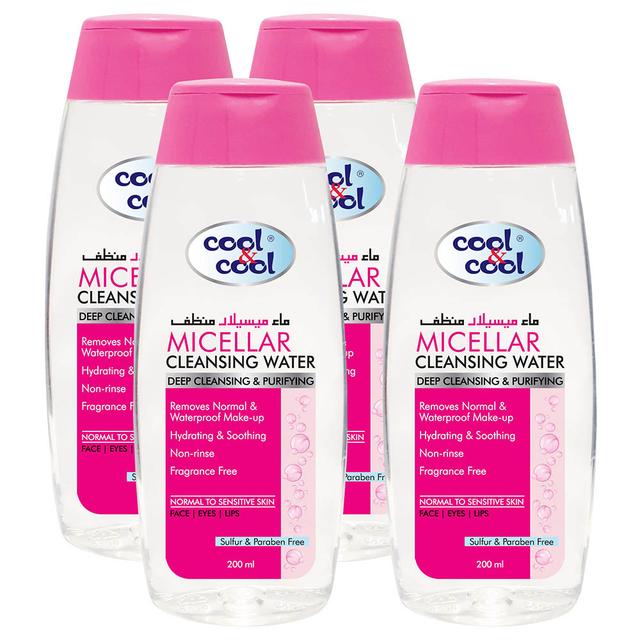 Cool & Cool - Micellar Cleansing Water 200ml Pack of 4 