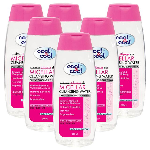 Cool & Cool - Micellar Cleansing Water 200ml Pack of 6 