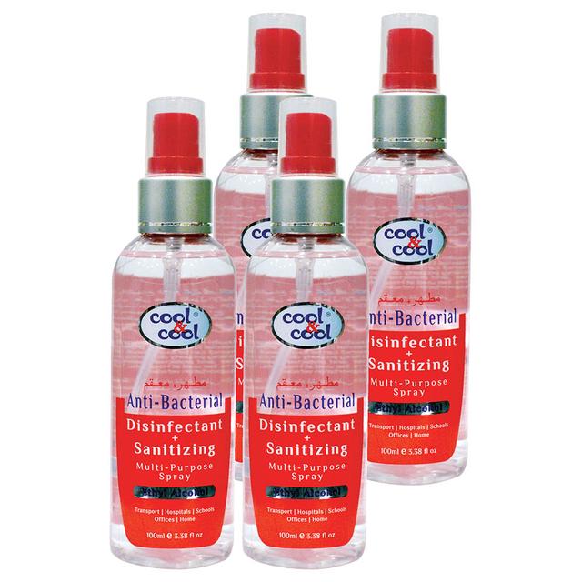 Cool & Cool - Disinfectant + Sanitizing Spray 100ml x4