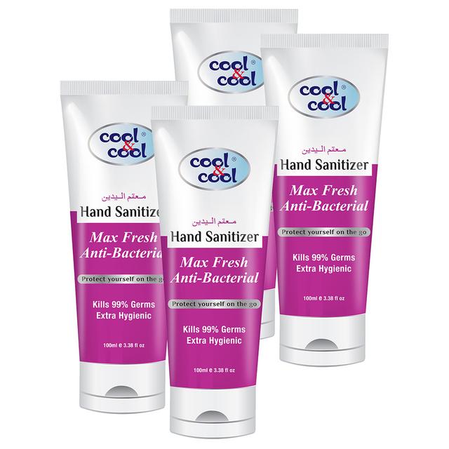 Cool & Cool - Max Fresh Hand Sanitizer Tube 100ml Pack of 4