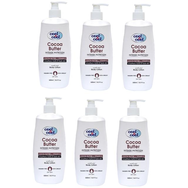 Cool & Cool - Body Lotion Cocoa Butter 500ml Pack of 6