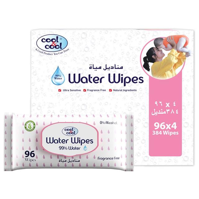 Cool & Cool - Baby Wipes 96pcs - Pack of 4