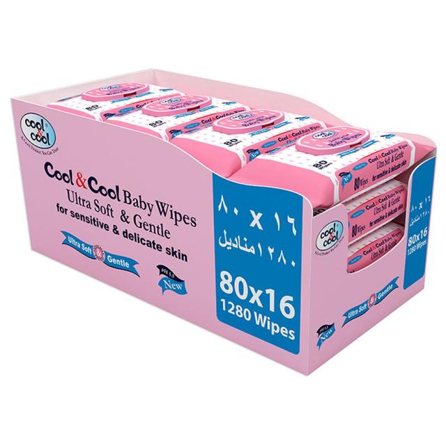 Cool & Cool - Baby Wipes - Pack of 16 - 1280 Wipes