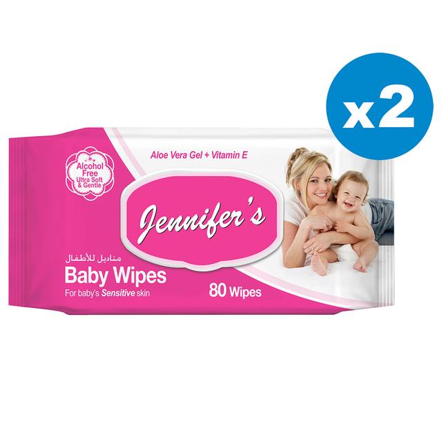 Jennifer's Baby Wipes 80s (Twin Pack) 160 Wipes