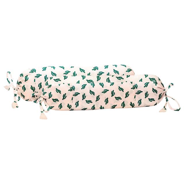 The Baby Atelier - Baby Bolster Cover Set w/ Fillers 39 x 21cm - Pink Cactus