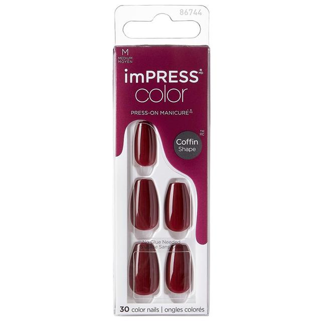 Kiss - Impress Color Medium Coffin Shape Nails 30's - Winery in NYC