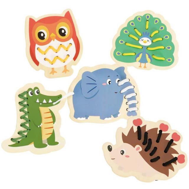 Classic World - Free Jungle Animal Lacing Toys Set - 5 Pcs