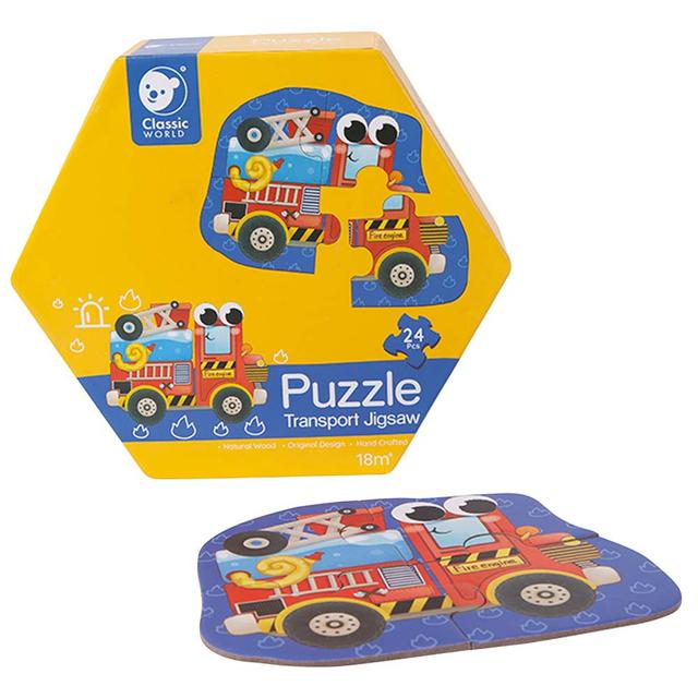 Classic World - Transport Jigsaw 6 Puzzle Set- 24 Pcs (Exclusive)