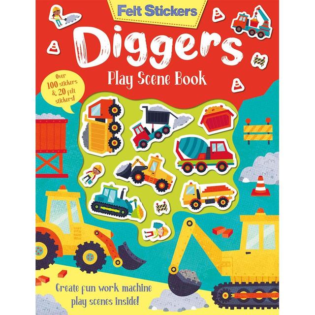 Felt Stickers Diggers Play Scene Book