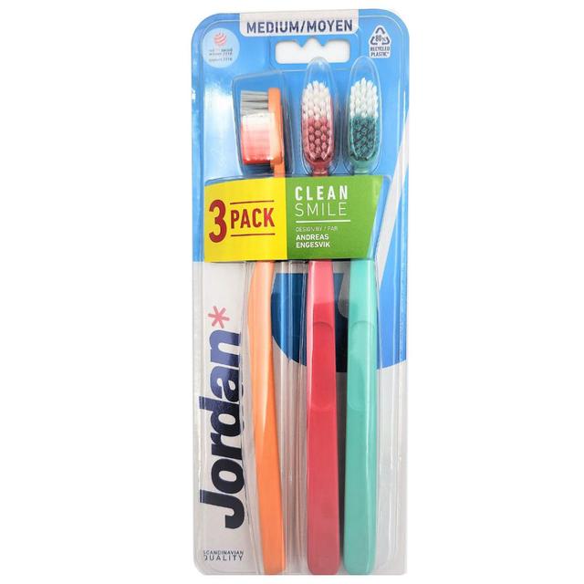 Jordan - Clean Smile Medium Pack of 3 - Assorted