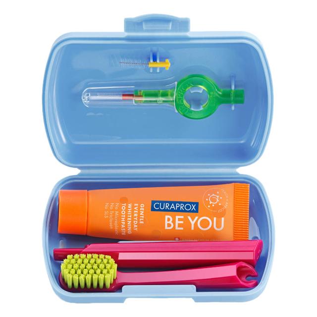 Curaprox - Travel Set Blue Travel Toothbrush Box