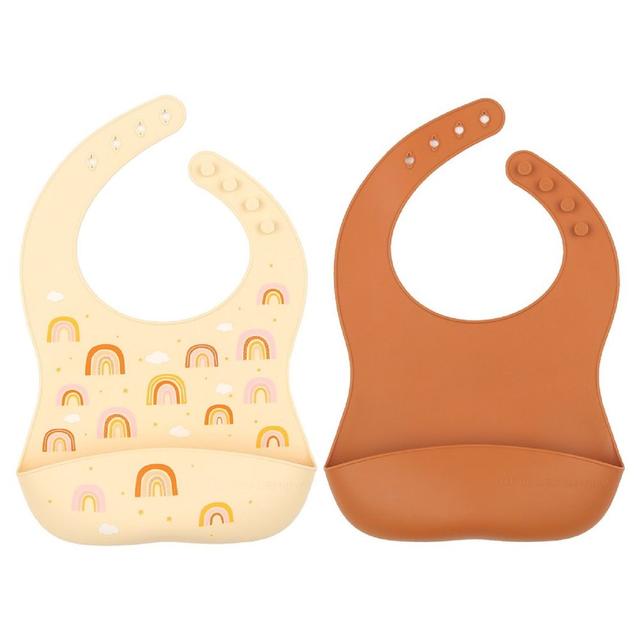 A little Lovely Company - Silicone Bib - Pack of 2 - Rainbows