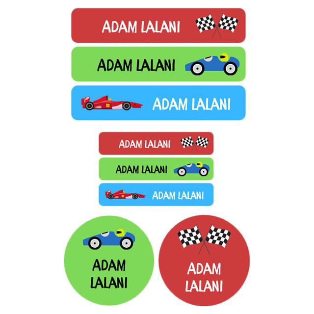 Impressions - Personalized Waterproof Labels - Race Cars