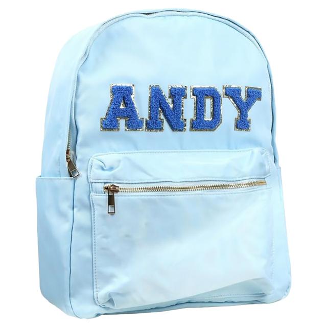 Impressions - Kids Backpack w/ Personalized Chenille Letters - 17-Inch - Blue