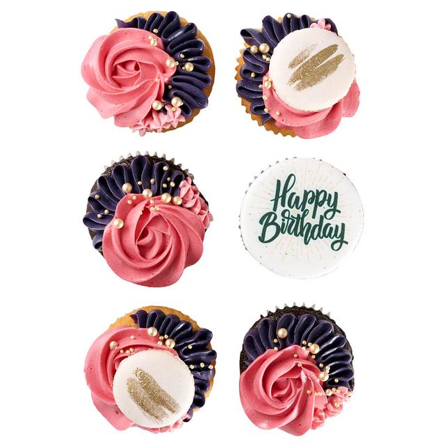 Cake Social - Vanilla & Chocolate Birthday Cupcakes - 6pcs