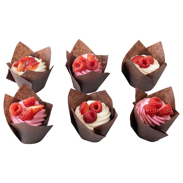 Cake Social - Raspberry & Strawberry Fresh Cream Cupcakes - 6pcs