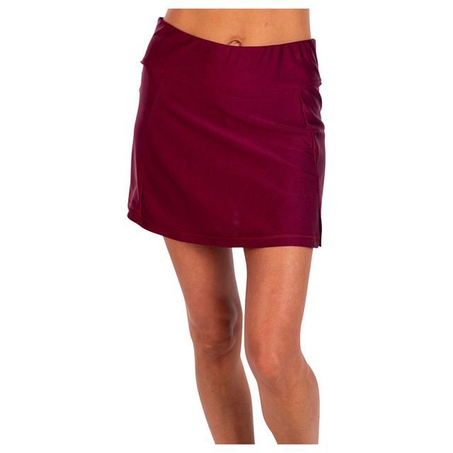 Coega Sunwear - Ladies Swim Skirt - Purple Cordelia Leaves