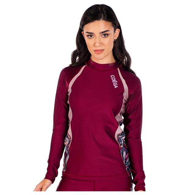 Coega Sunwear - Ladies Long Sleeves Rashguard Purple Leaves