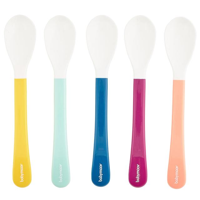 Babymoov - White Head Spoons 2nd Age Pack of 5