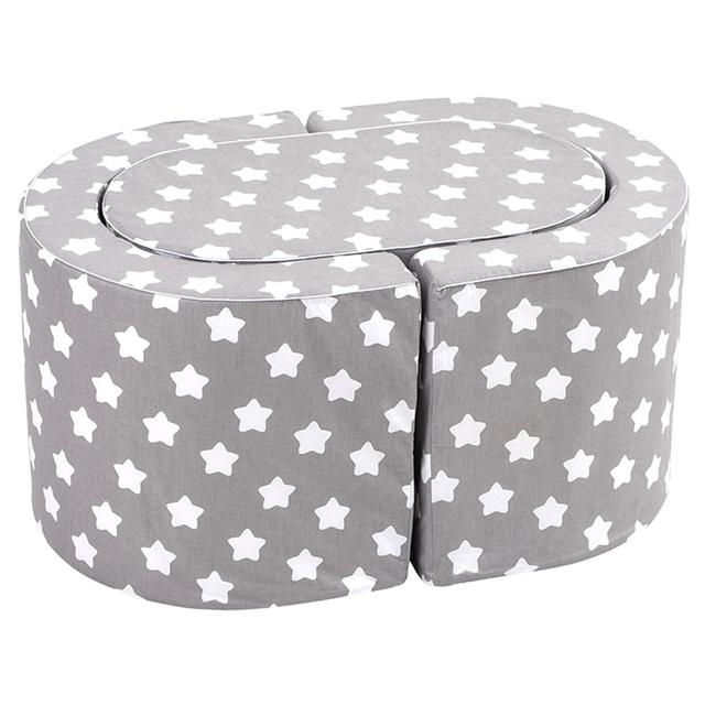 DELSIT - Combo Set - 2 Chairs and Table - Grey & White Stars