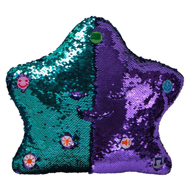 Desi Doll - My Dua Pillow Sequins - Purple & Turquoise 