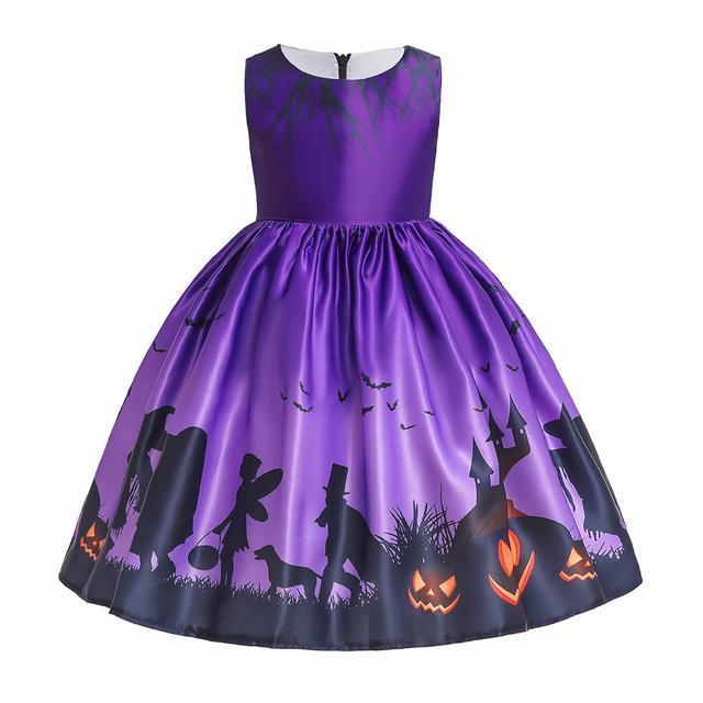 Ddaniela - Halloween Carnaval Printed Dress - Purple